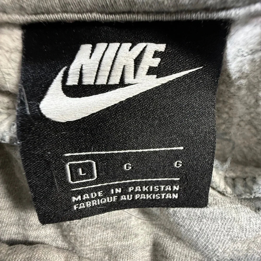 Nike‎ Pullover Hoodie Mens Large Gray Sweatshirt Casual Athletic Distressed